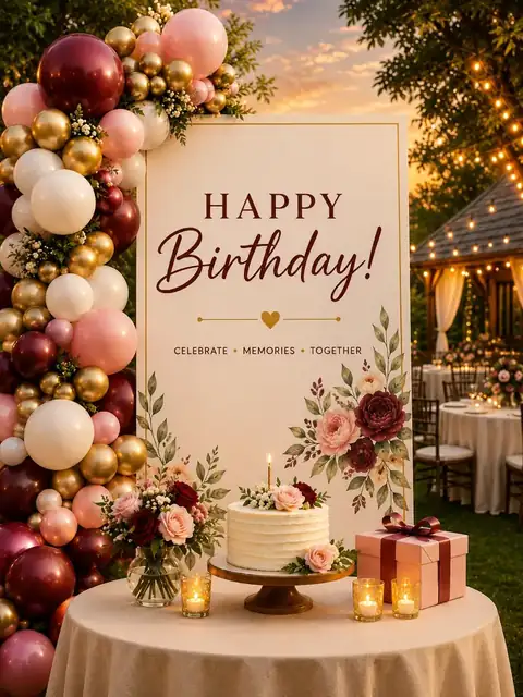 Birthday party decor and cake table at Mulberry Farm, Sector 135 Noida