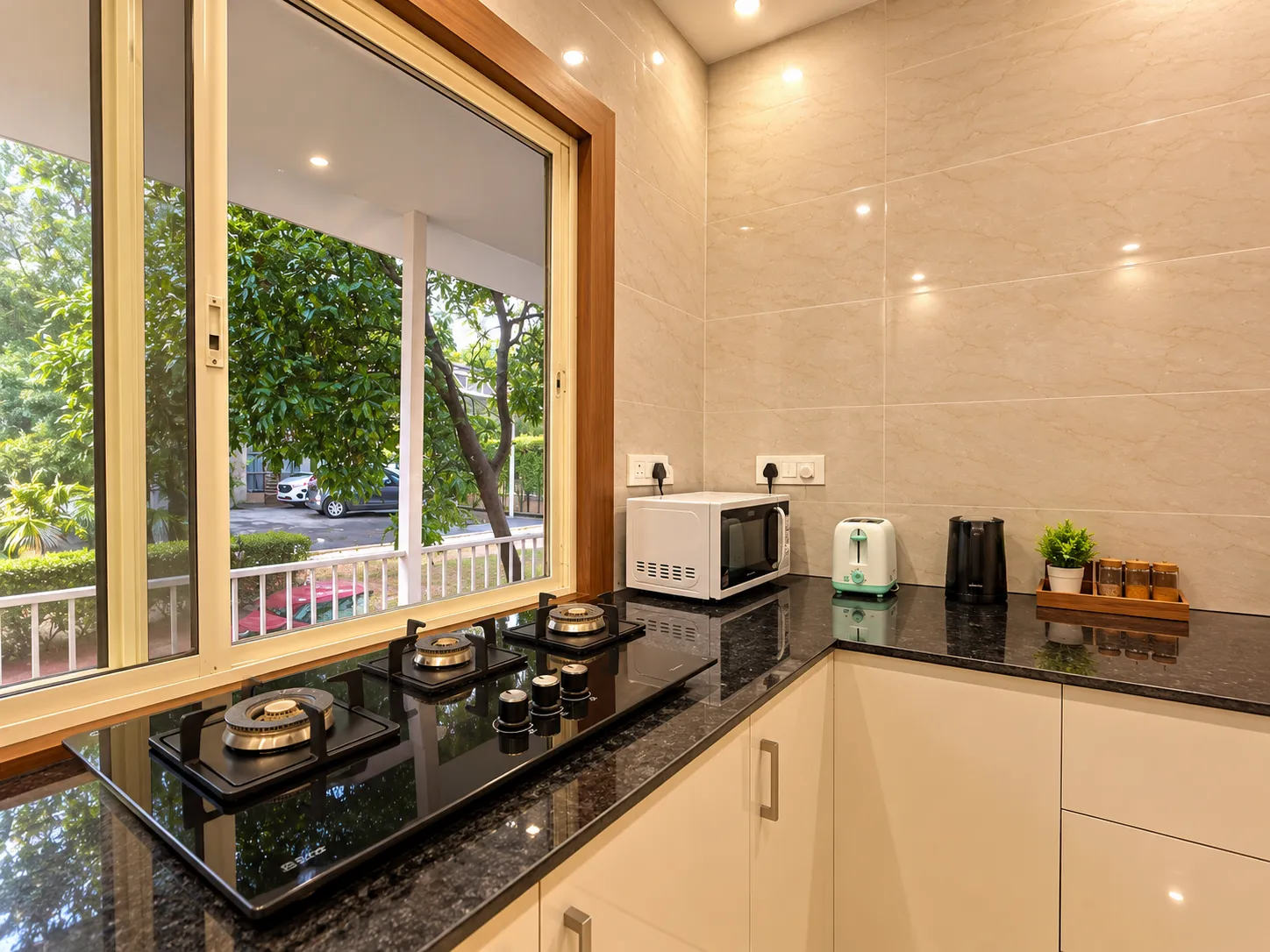 The sink and garden window in the Mulberry Farm kitchen